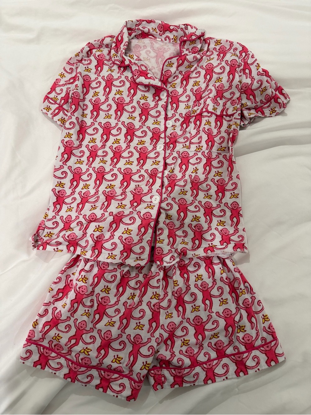 Pink Monkey Print Pajama Set